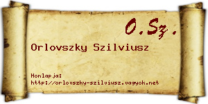 Orlovszky Szilviusz névjegykártya